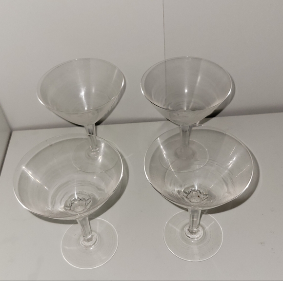 (4) Crystal Vintage Glasses Rose Etched Cordial Mini Tequila Glasses Set of 4 - Picture 4 of 6